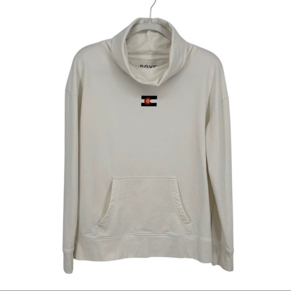 Rove Steamboat Colorado‎ Cowgirl Cowboy Cowl Neck Sweatshirt White Size Medium